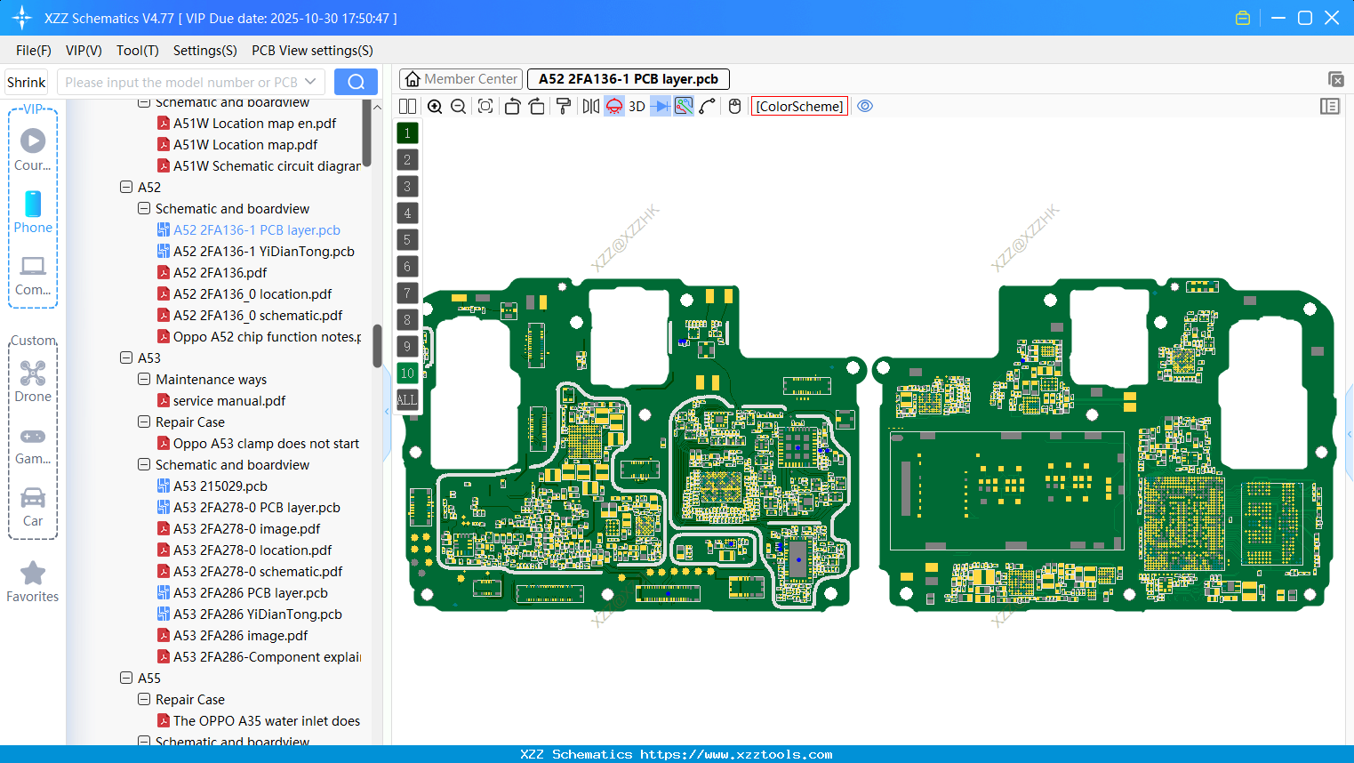 OPPO A52 2FA136-1 PCB Layer